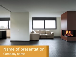 Residence View Kitchen PowerPoint Template