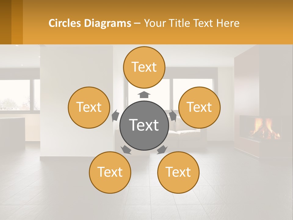 Residence View Kitchen PowerPoint Template