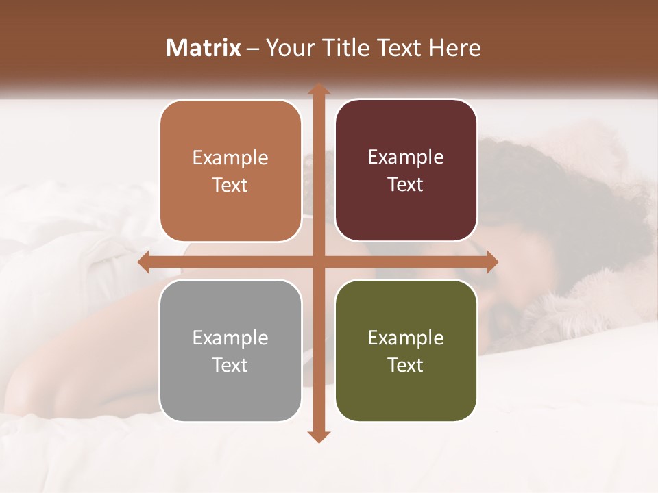 A Woman Laying In Bed With Her Head On Her Pillow PowerPoint Template