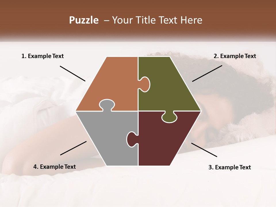 A Woman Laying In Bed With Her Head On Her Pillow PowerPoint Template