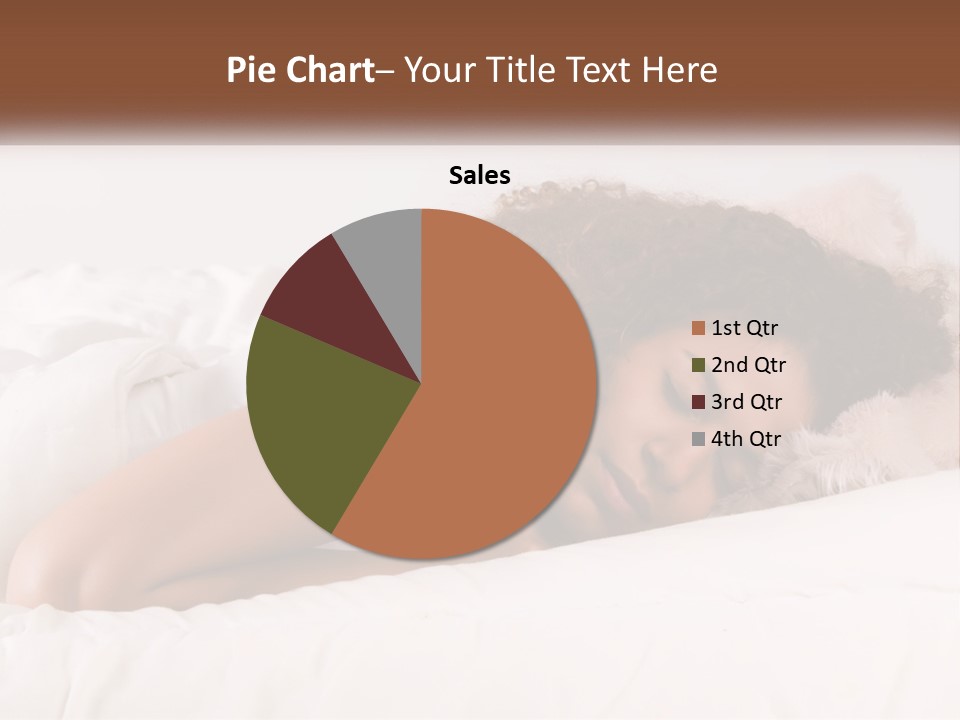 A Woman Laying In Bed With Her Head On Her Pillow PowerPoint Template