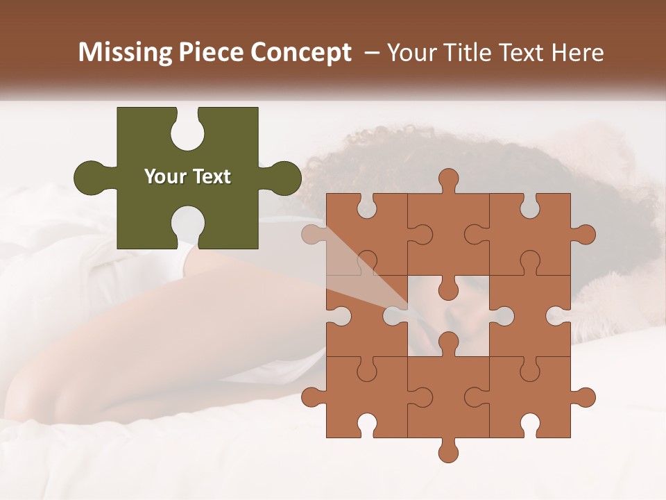 A Woman Laying In Bed With Her Head On Her Pillow PowerPoint Template