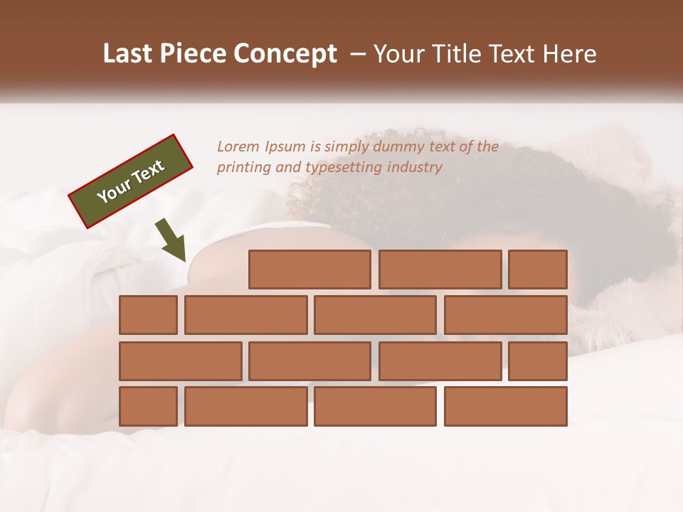 A Woman Laying In Bed With Her Head On Her Pillow PowerPoint Template