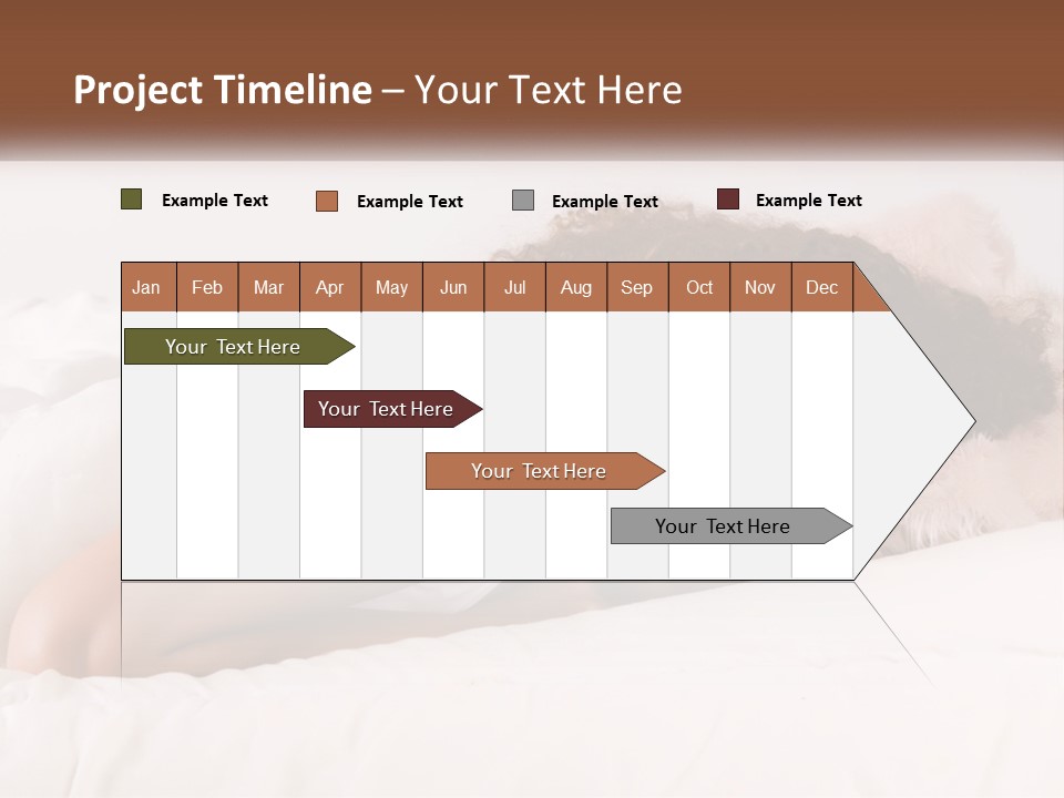 A Woman Laying In Bed With Her Head On Her Pillow PowerPoint Template