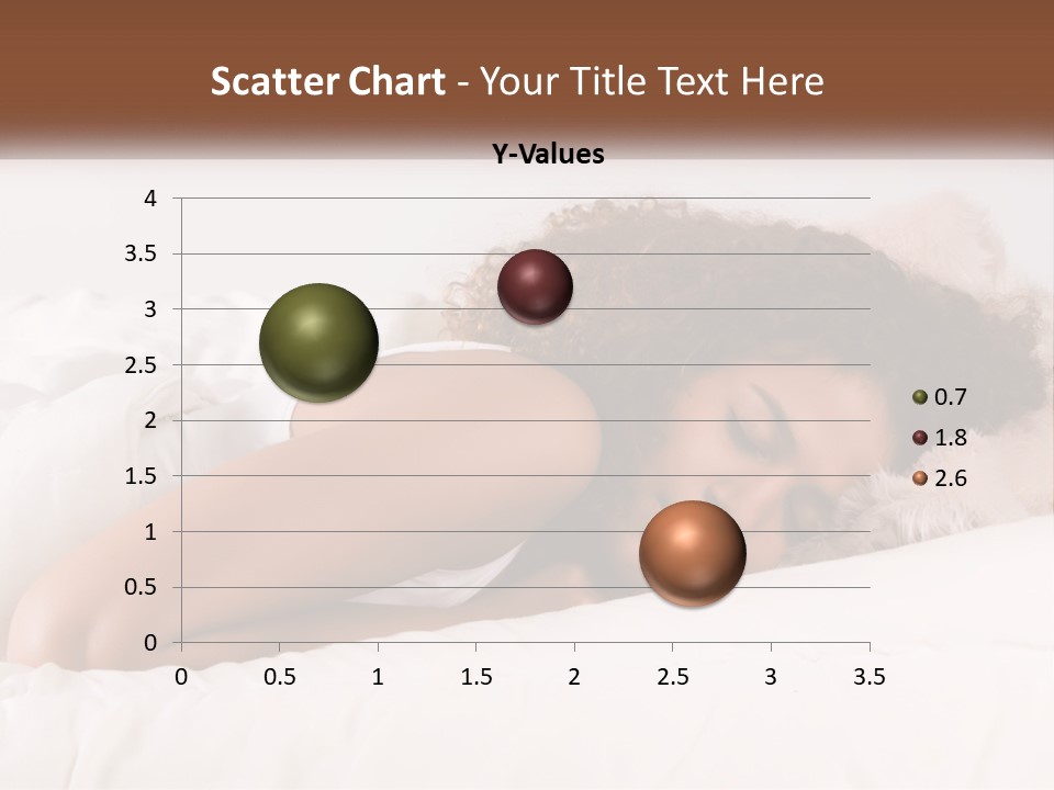 A Woman Laying In Bed With Her Head On Her Pillow PowerPoint Template