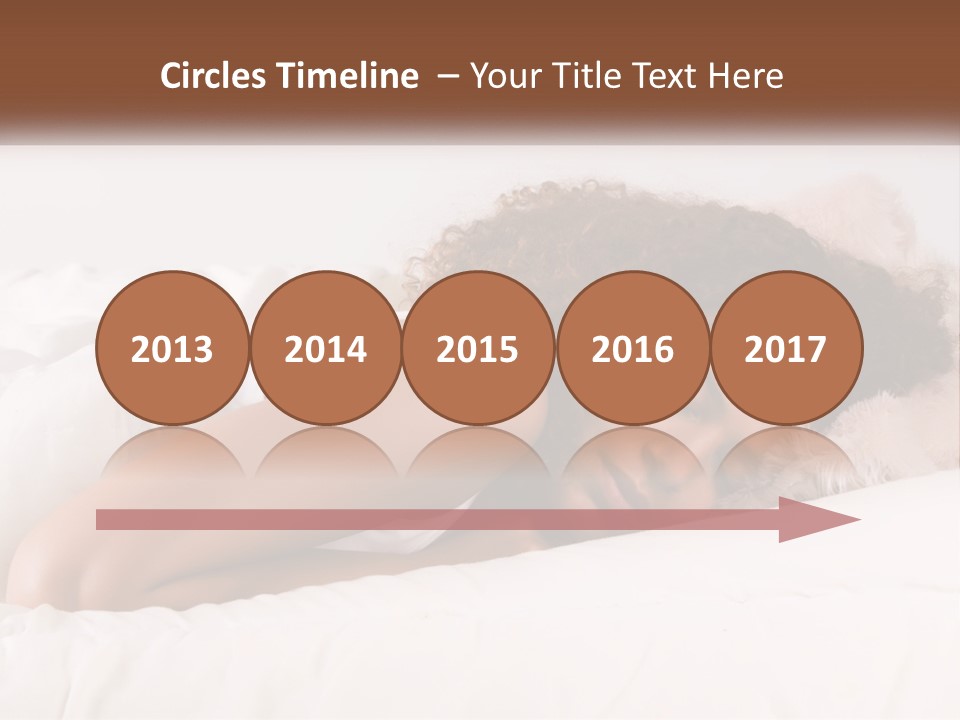 A Woman Laying In Bed With Her Head On Her Pillow PowerPoint Template