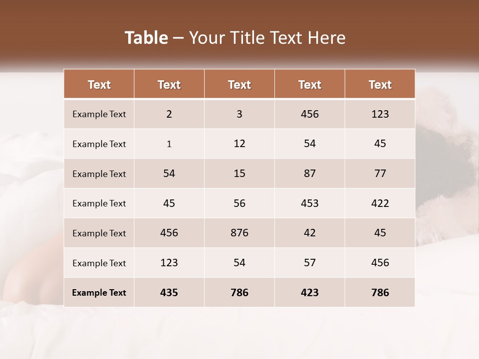 A Woman Laying In Bed With Her Head On Her Pillow PowerPoint Template