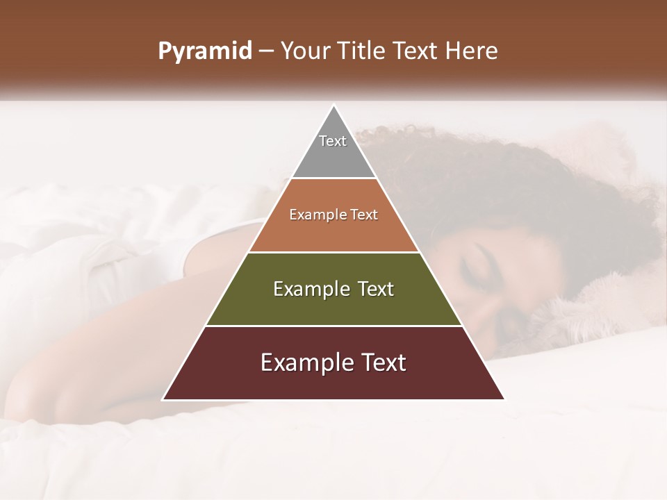 A Woman Laying In Bed With Her Head On Her Pillow PowerPoint Template
