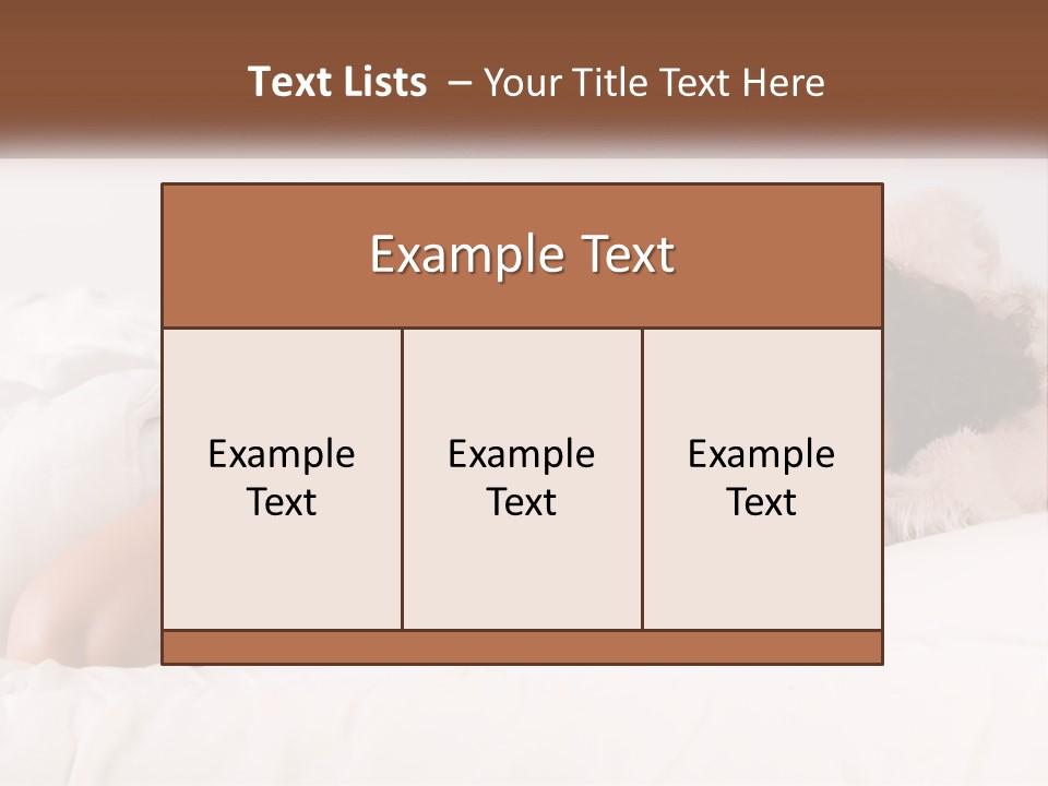 A Woman Laying In Bed With Her Head On Her Pillow PowerPoint Template