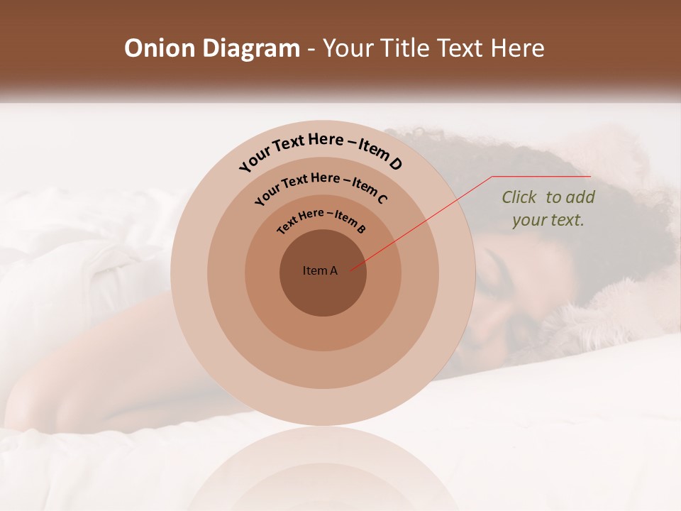 A Woman Laying In Bed With Her Head On Her Pillow PowerPoint Template