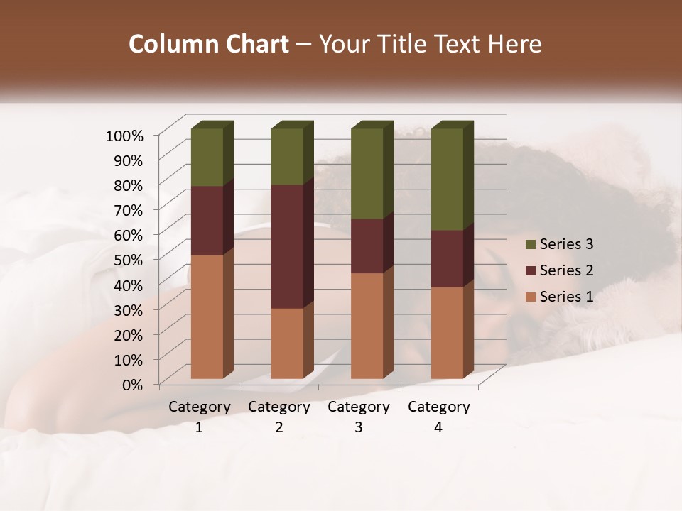 A Woman Laying In Bed With Her Head On Her Pillow PowerPoint Template