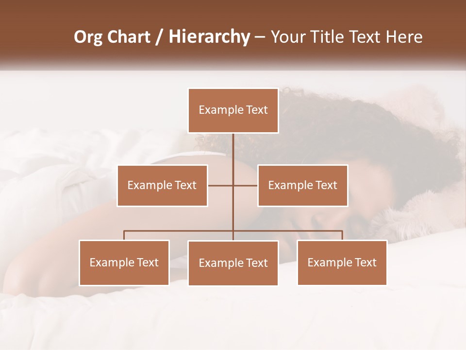 A Woman Laying In Bed With Her Head On Her Pillow PowerPoint Template