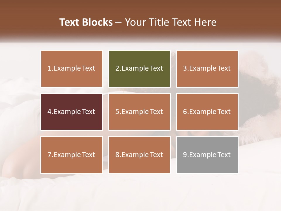 A Woman Laying In Bed With Her Head On Her Pillow PowerPoint Template