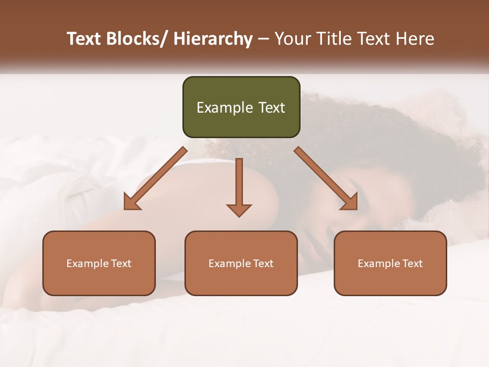 A Woman Laying In Bed With Her Head On Her Pillow PowerPoint Template