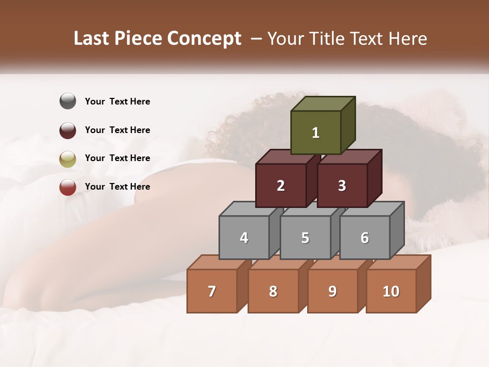 A Woman Laying In Bed With Her Head On Her Pillow PowerPoint Template