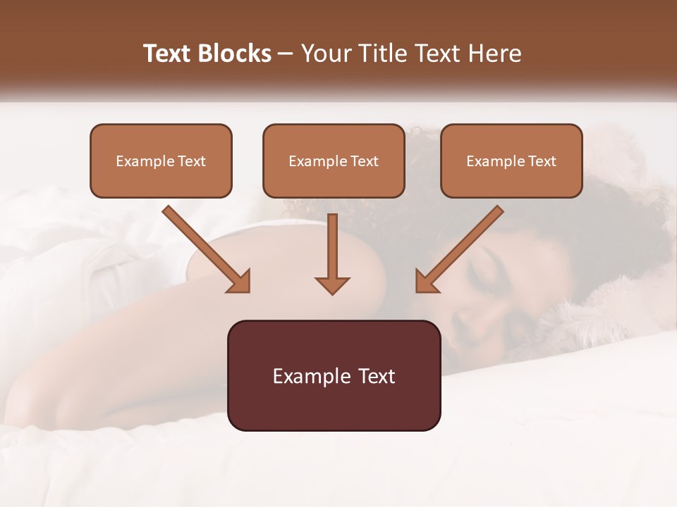 A Woman Laying In Bed With Her Head On Her Pillow PowerPoint Template