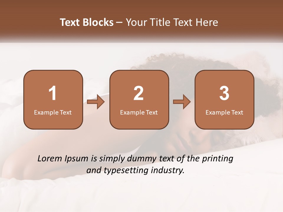 A Woman Laying In Bed With Her Head On Her Pillow PowerPoint Template