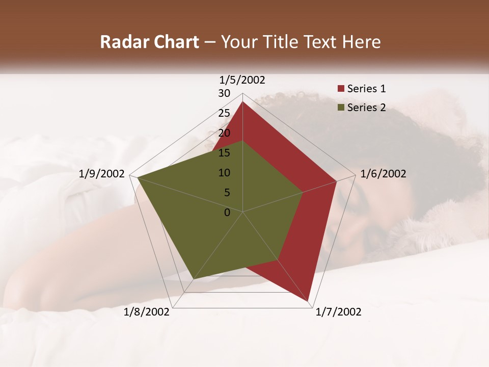 A Woman Laying In Bed With Her Head On Her Pillow PowerPoint Template