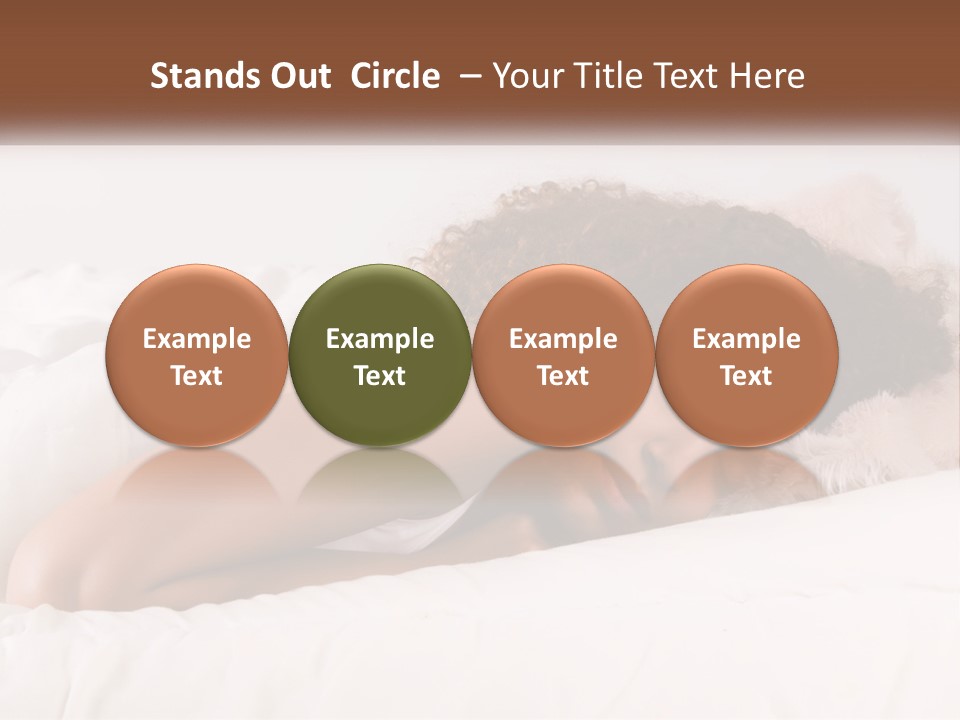 A Woman Laying In Bed With Her Head On Her Pillow PowerPoint Template