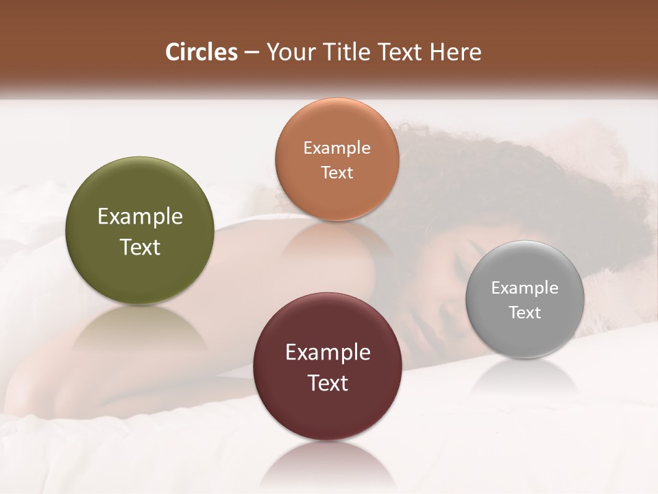 A Woman Laying In Bed With Her Head On Her Pillow PowerPoint Template