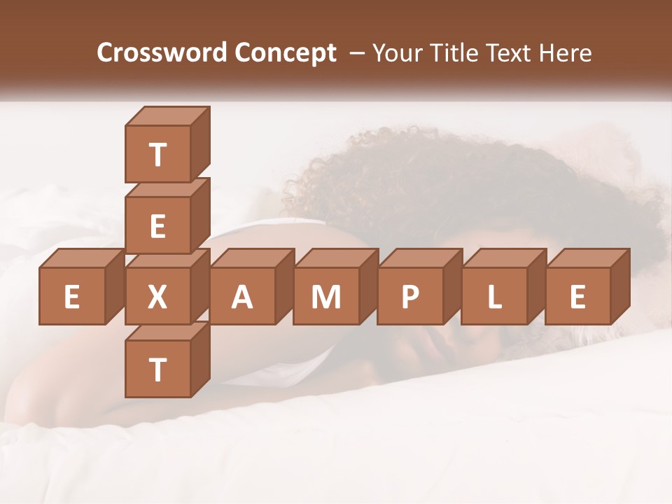 A Woman Laying In Bed With Her Head On Her Pillow PowerPoint Template