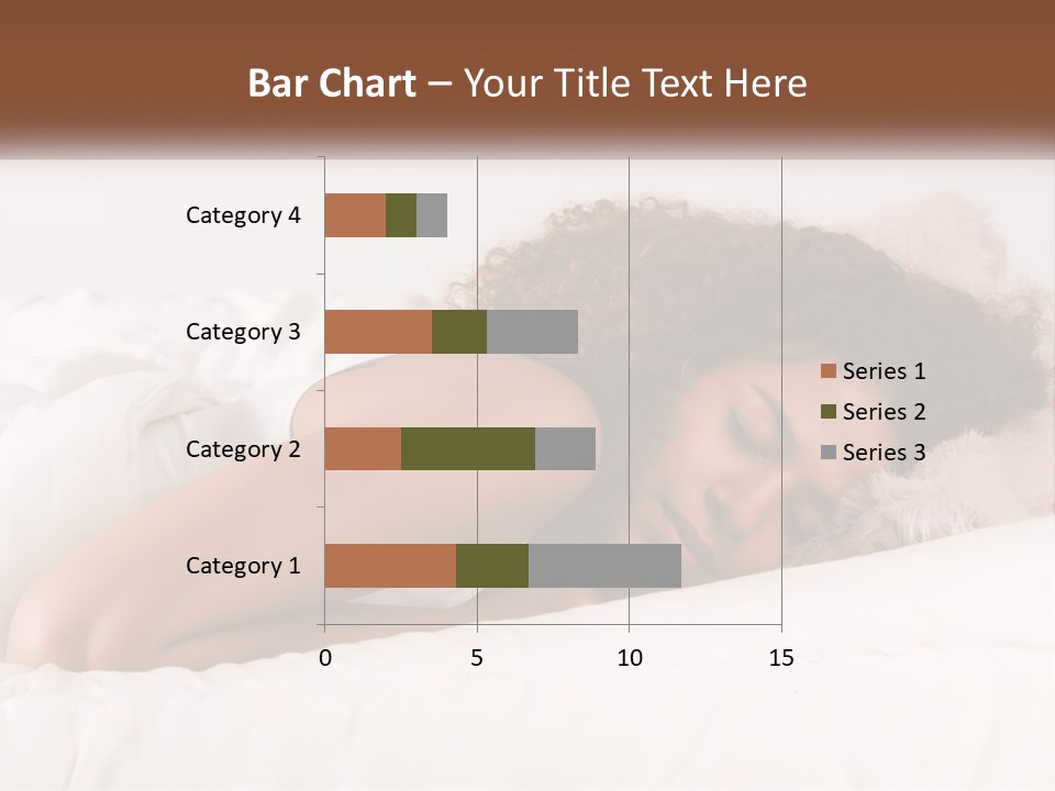 A Woman Laying In Bed With Her Head On Her Pillow PowerPoint Template