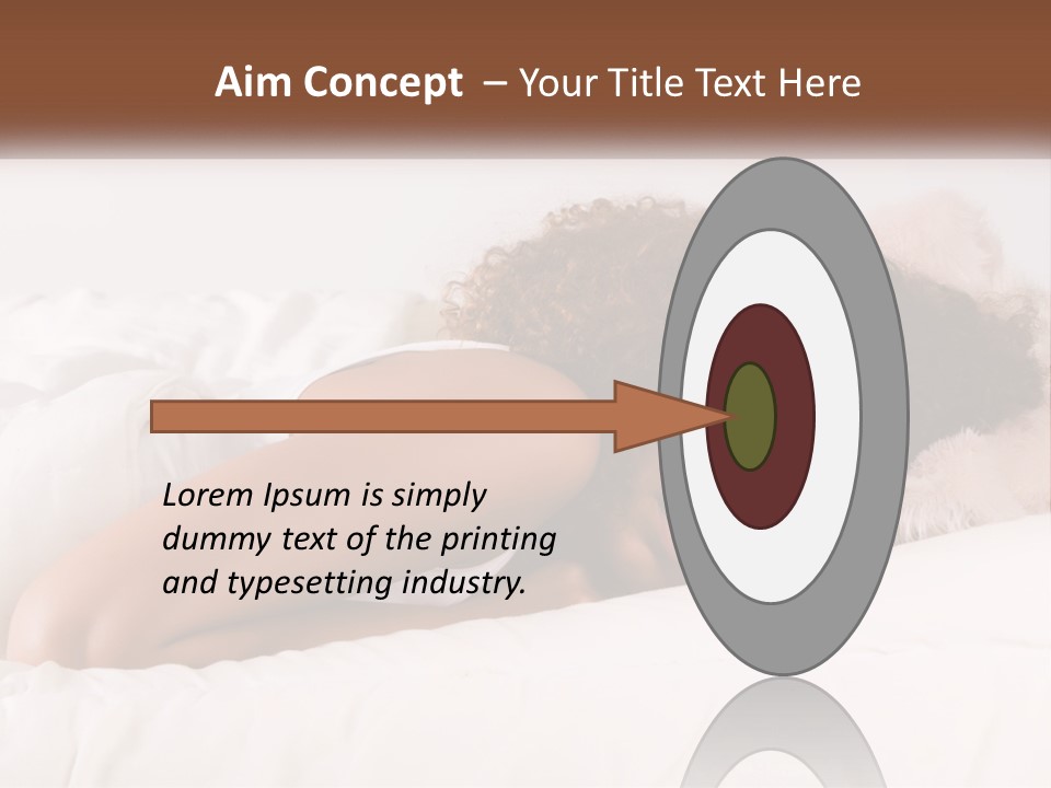 A Woman Laying In Bed With Her Head On Her Pillow PowerPoint Template