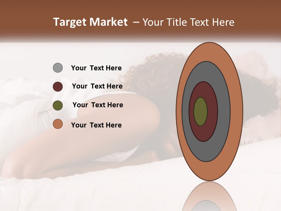 A Woman Laying In Bed With Her Head On Her Pillow PowerPoint Template