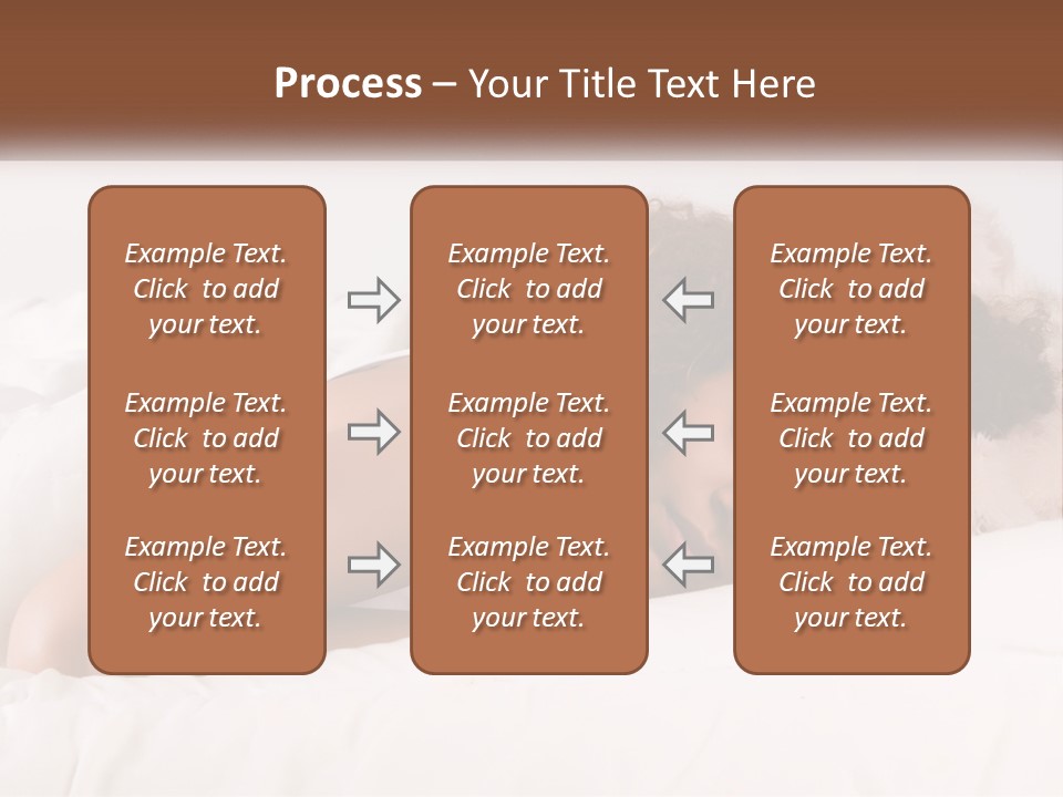 A Woman Laying In Bed With Her Head On Her Pillow PowerPoint Template
