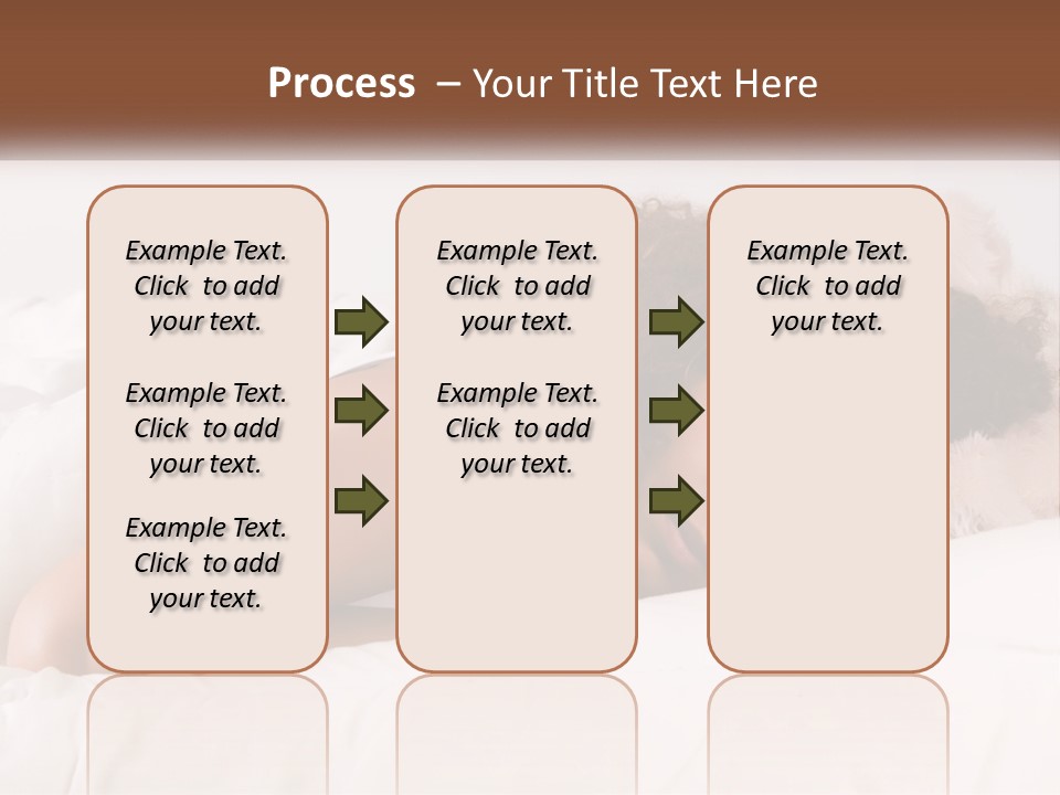 A Woman Laying In Bed With Her Head On Her Pillow PowerPoint Template
