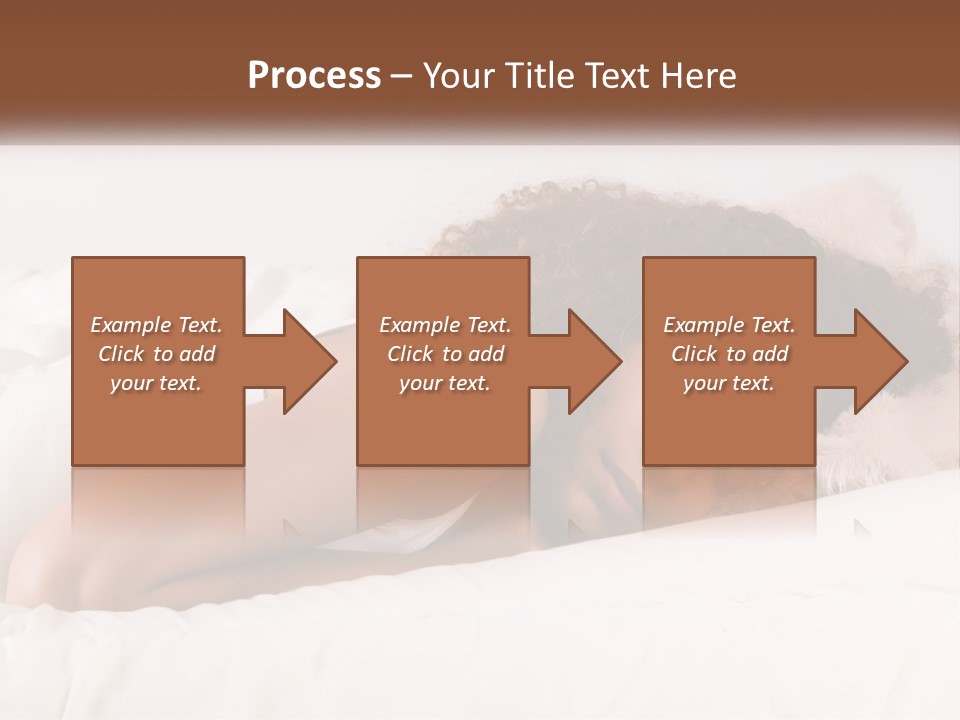 A Woman Laying In Bed With Her Head On Her Pillow PowerPoint Template