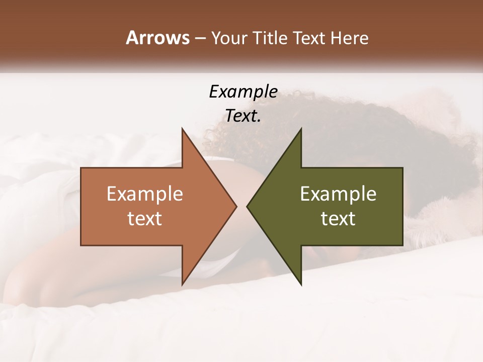 A Woman Laying In Bed With Her Head On Her Pillow PowerPoint Template