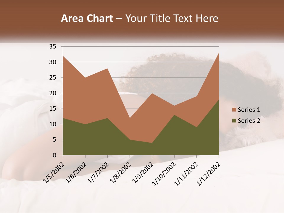 A Woman Laying In Bed With Her Head On Her Pillow PowerPoint Template