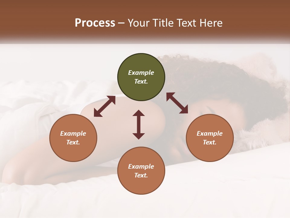 A Woman Laying In Bed With Her Head On Her Pillow PowerPoint Template