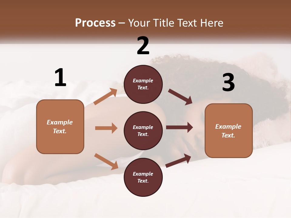 A Woman Laying In Bed With Her Head On Her Pillow PowerPoint Template