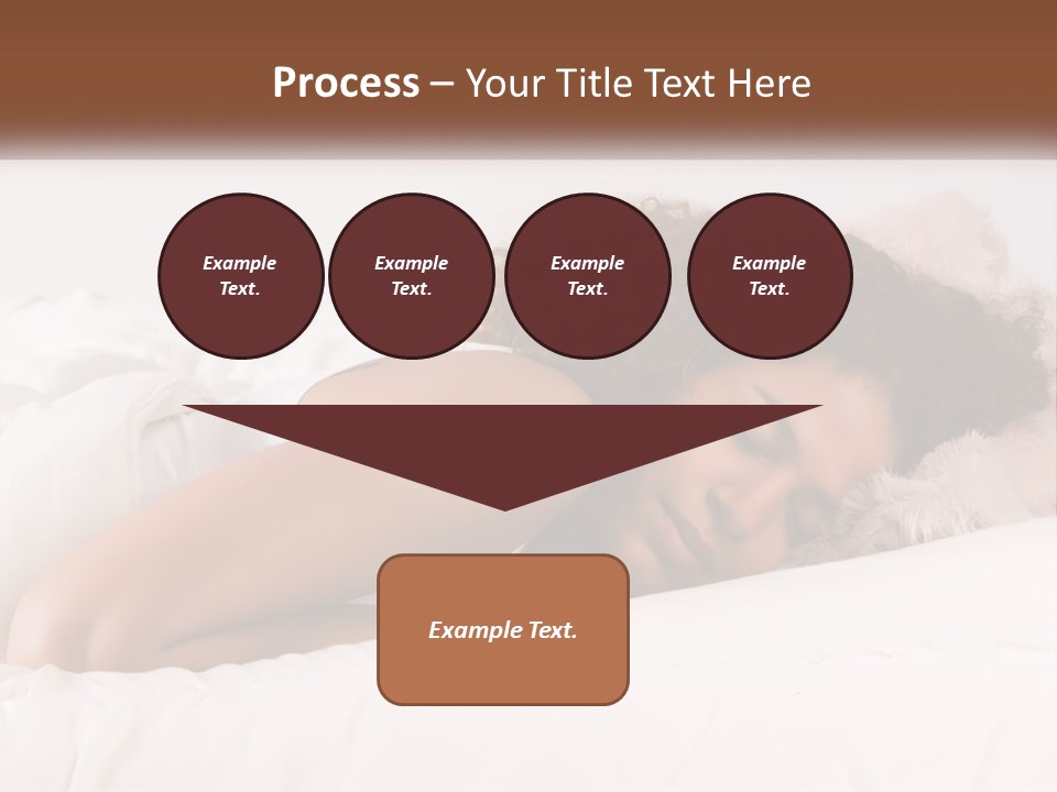 A Woman Laying In Bed With Her Head On Her Pillow PowerPoint Template