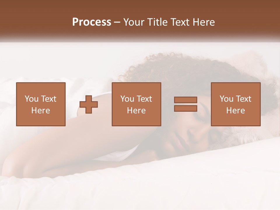 A Woman Laying In Bed With Her Head On Her Pillow PowerPoint Template