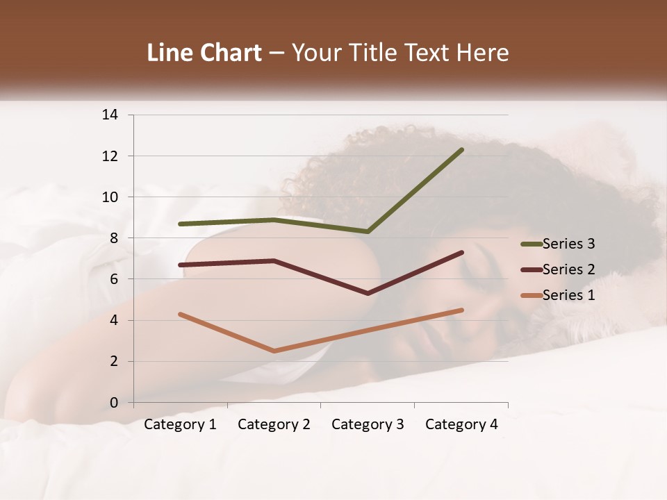 A Woman Laying In Bed With Her Head On Her Pillow PowerPoint Template