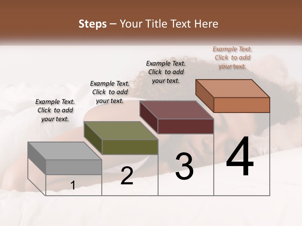 A Woman Laying In Bed With Her Head On Her Pillow PowerPoint Template