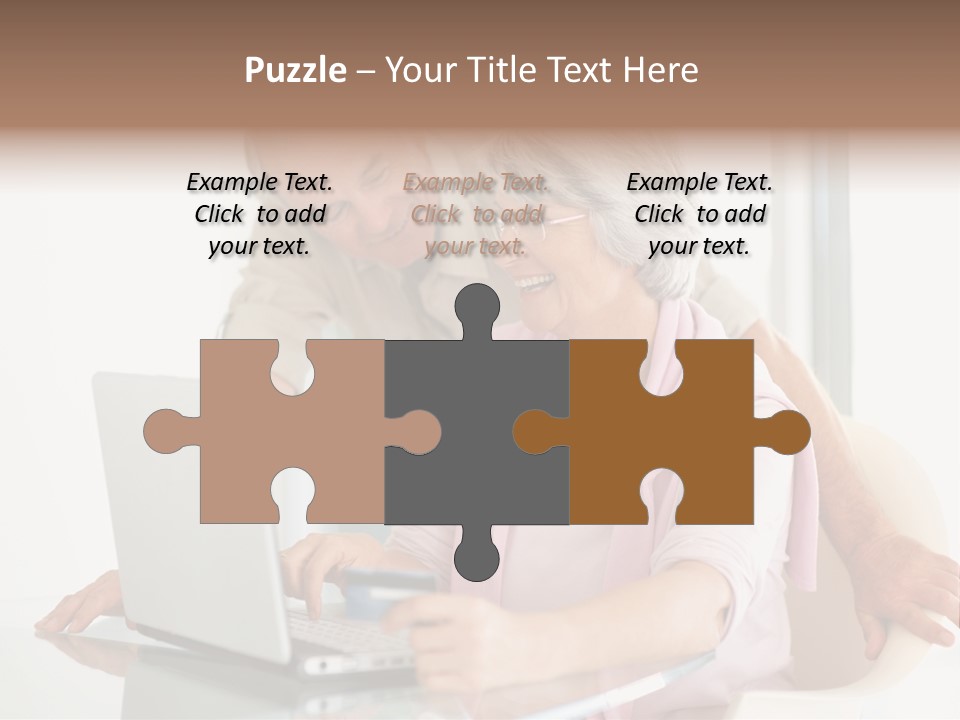 An Elderly Couple Looking At A Laptop Computer PowerPoint Template