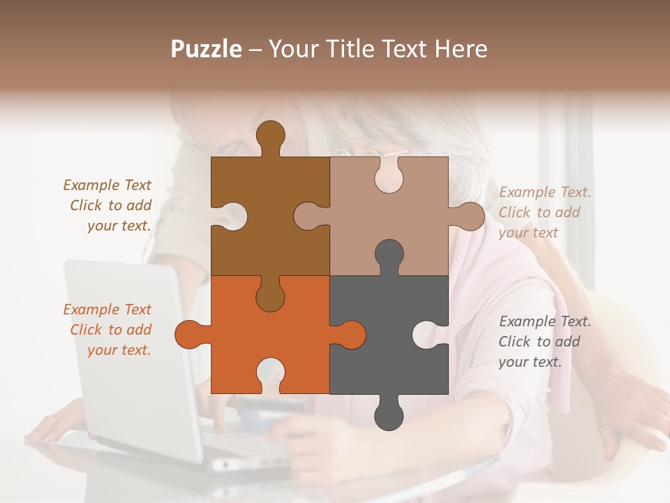 An Elderly Couple Looking At A Laptop Computer PowerPoint Template