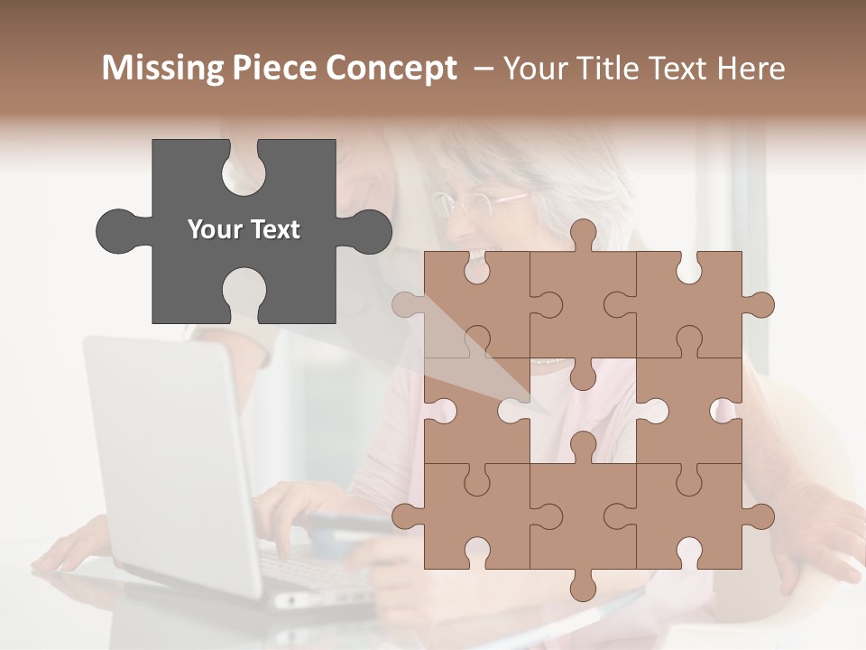 An Elderly Couple Looking At A Laptop Computer PowerPoint Template