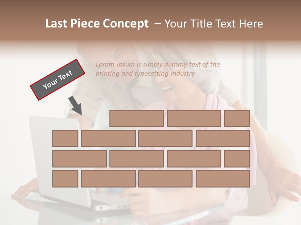 An Elderly Couple Looking At A Laptop Computer PowerPoint Template