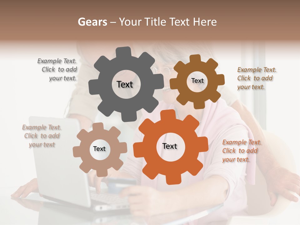 An Elderly Couple Looking At A Laptop Computer PowerPoint Template