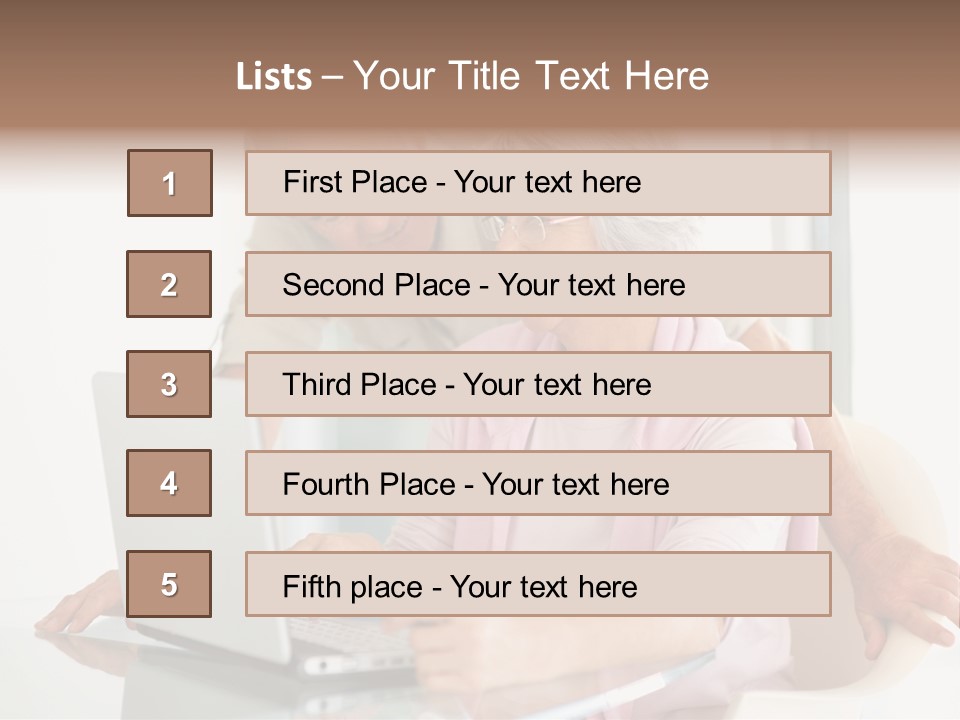 An Elderly Couple Looking At A Laptop Computer PowerPoint Template