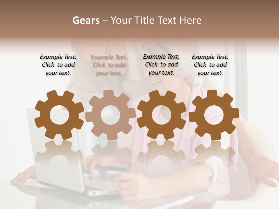 An Elderly Couple Looking At A Laptop Computer PowerPoint Template