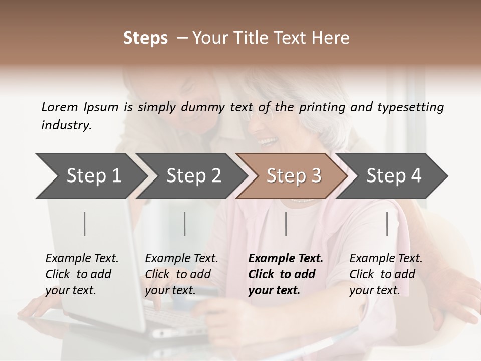 An Elderly Couple Looking At A Laptop Computer PowerPoint Template