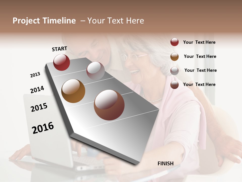 An Elderly Couple Looking At A Laptop Computer PowerPoint Template