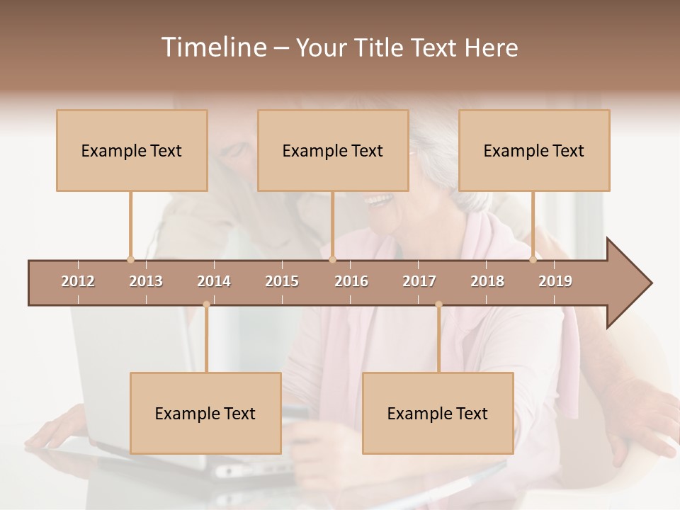 An Elderly Couple Looking At A Laptop Computer PowerPoint Template