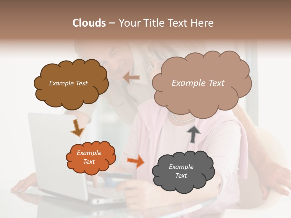 An Elderly Couple Looking At A Laptop Computer PowerPoint Template